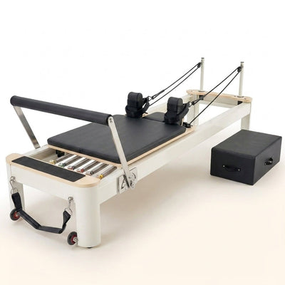 Pilates Reformer Designed for Home Gym Use, Foldable Frame, 4 Spring Resistance, 400 LB Capacity