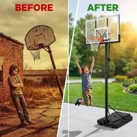 1558 52 Inch Portable Basketball System — Before & After