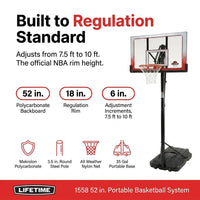 1558 52 Inch Portable Basketball System — Results & Stats