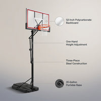 1558 52 Inch Portable Basketball System — infographic