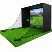 Golf Simulator Enclosure Built for Home Practice, 10.7x8x5ft Size, HD Impact Screen, Complete Kit Included