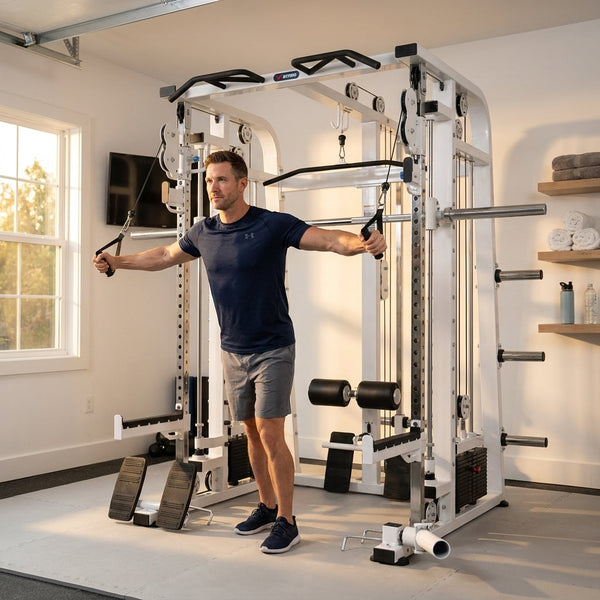 Smith Machine Functional Trainer Built for Complete Workouts, 3 Cable Systems, Lat Pulldown, 1000+ Exercises