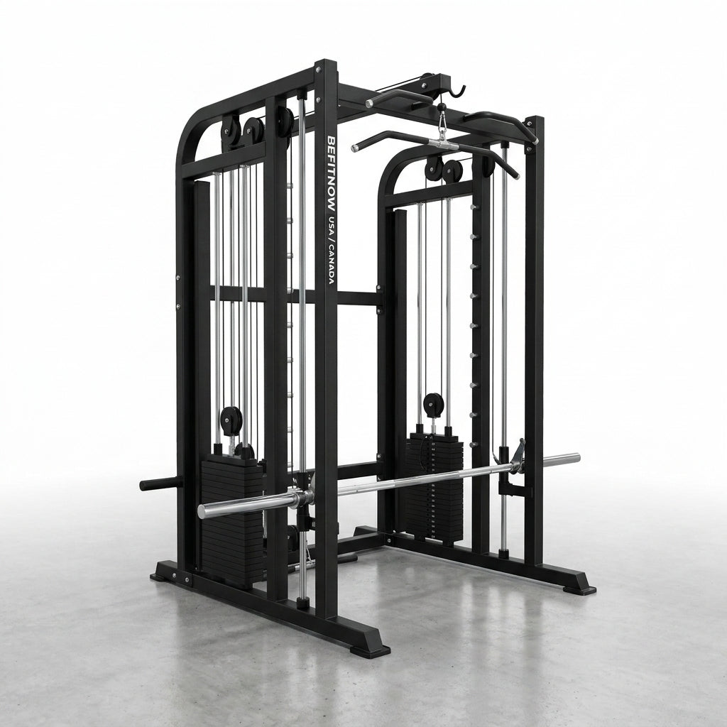 Smith Machine Built for Home Gyms, 1000+ Exercises, 3 Cable Systems, Commercial Grade Steel, Lat Pulldown — Studio Shot