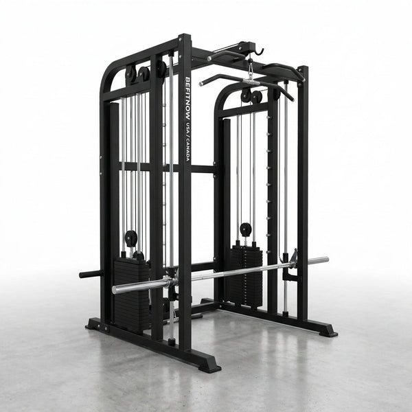Smith Machine Built for Home Gyms, 1000+ Exercises, 3 Cable Systems, Commercial Grade Steel, Lat Pulldown — Studio Shot